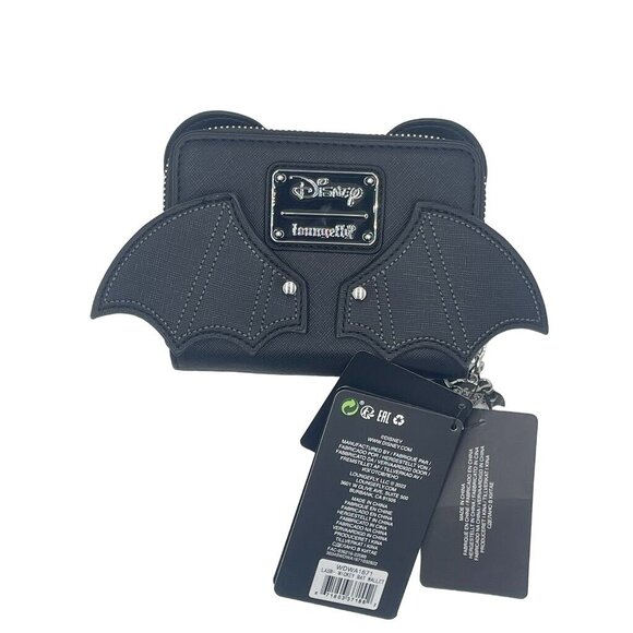 Disney LASR Loungefly Crossover Halloween Mickey Mouse Vampire Wallet Black with - Picture 2 of 4